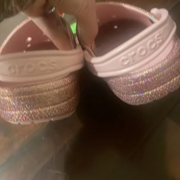 Brand new girls crocs pink glitter women’s 7 - Picture 5 of 10